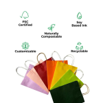 custom branded paper colourful bags with logo recyclable colourful paper bags branded bags