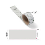 custom water-activated tape with your logo printed on white. 5cm wide